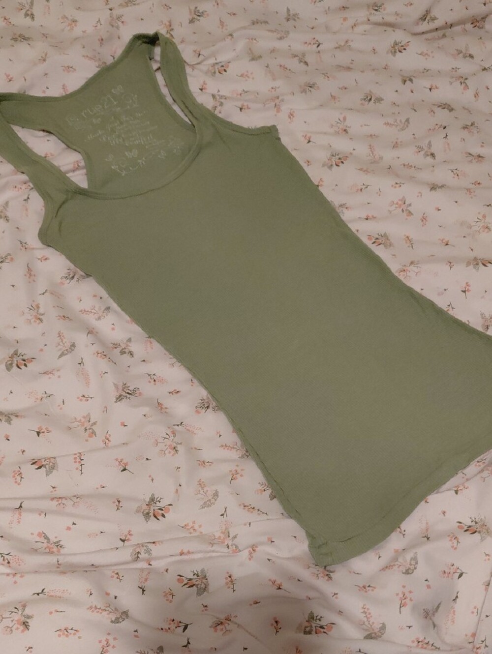 Rue21 Olive Ribbed Racerback Tank - Picture 3 of 8